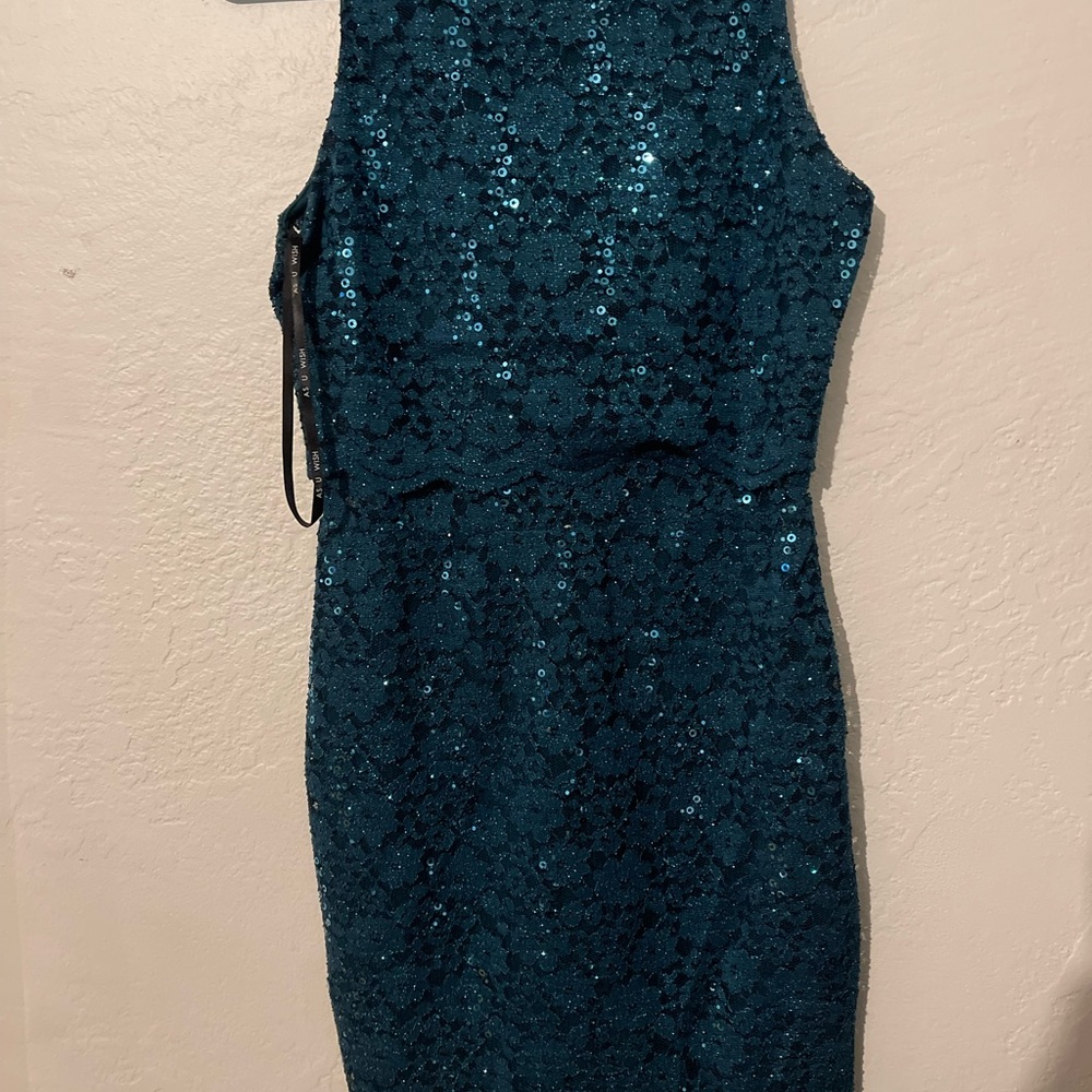 As U Wish Green Sequin Mini Dress